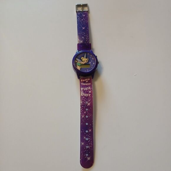 Disney Accutime Fairies Tinkerbell Purple Digital Watch Faith Trust Pixie Dust - Picture 1 of 16